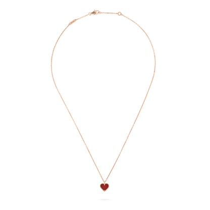 [AURORA]SWEET CLOVER CARNELIAN HEART NECKLACE
