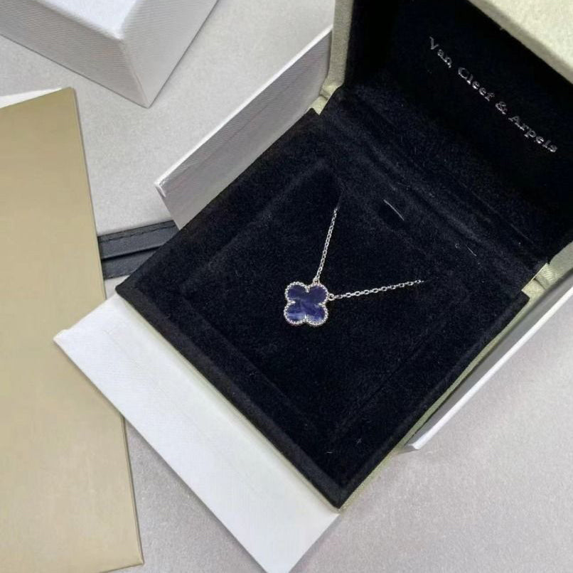 [AURORA]CLOVER 15MM PIETERSITE NECKLACE SILVER
