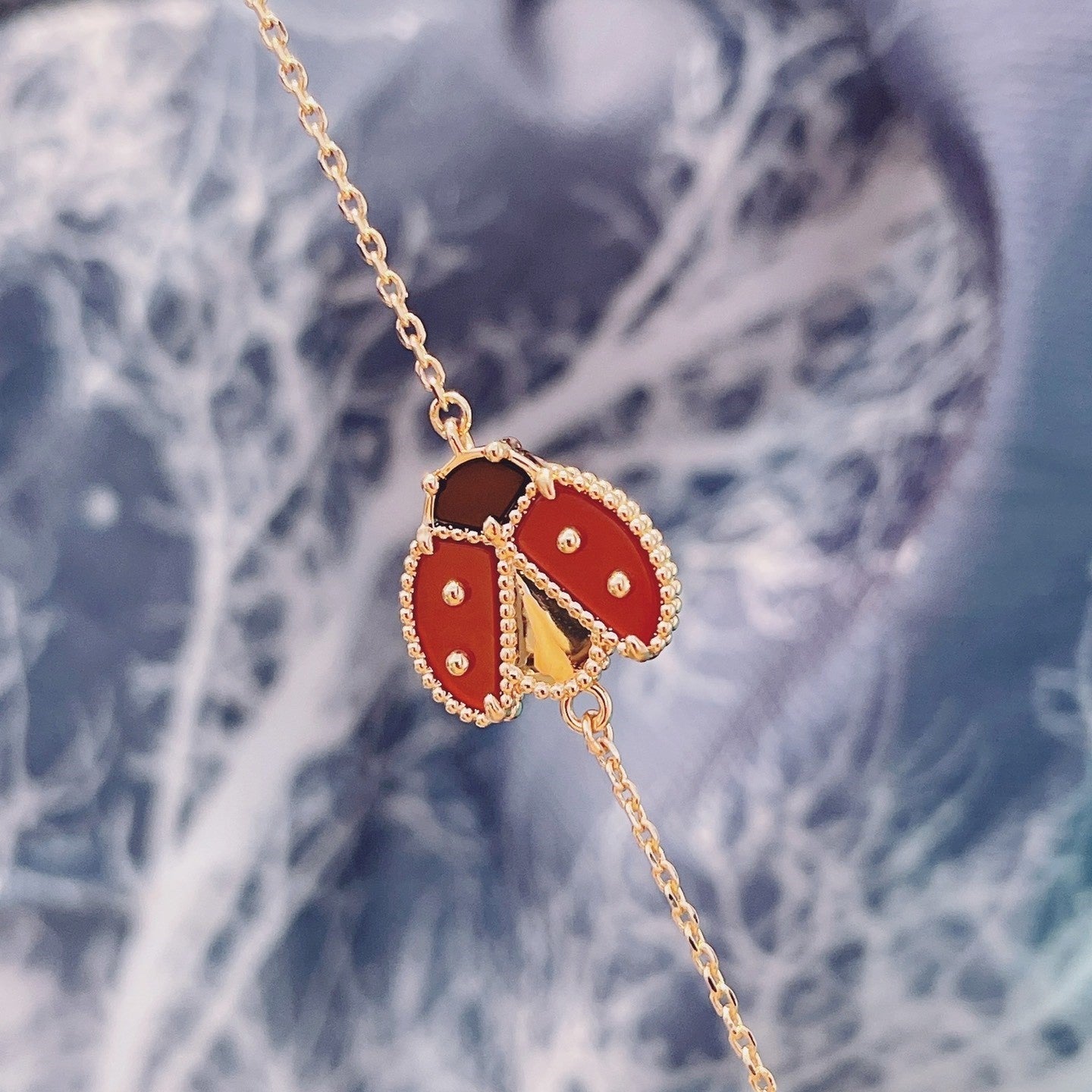 [AURORA]LUCKY SPRING 1 MOTIF PINK GOLD BRACELET