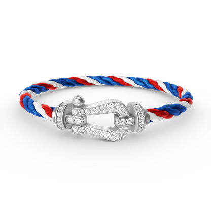 [AURORA]FORCE LARGE HORSESHOE FULL DIAMOND BRACELET SILVER